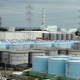 Tanks containing contaminated water at the Fukushima nuclear plant.